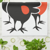 Drei französische Hennen Retro-Halbierung Mitte de Geschirrtuch (Gefaltet)