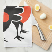 Drei französische Hennen Retro-Halbierung Mitte de Geschirrtuch (Viertel Falte)