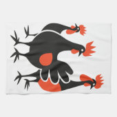 Drei französische Hennen Retro-Halbierung Mitte de Geschirrtuch (Horizontal)