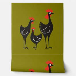 Drei französische Hennen Retro-Halbierung Mitte de Tapete