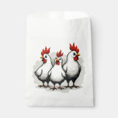 Drei französische Hennen Retro-Mittelalter-Ausschn Geschenktütchen (Vorderseite)