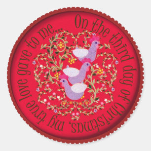 Drei französische Hennen Runder Aufkleber