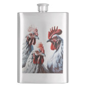 Drei französische Hens Faith Hope Wohltätigkeit Cu Flachmann (Vorderseite)