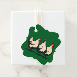 Drei französische Hühner Ausschneide-Schablonen-St Geschenkanhänger