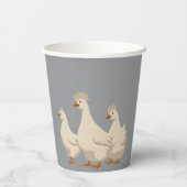Drei französische Hühner-Ausschnitt-Stift 3 Pappbecher (Rückseite)