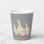 Drei französische Hühner-Ausschnitt-Stift 3 Pappbecher (Vorderseite)