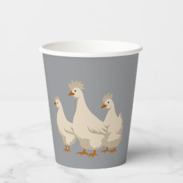 Drei französische Hühner-Ausschnitt-Stift 3 Pappbecher