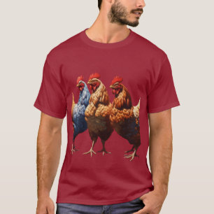 Drei französische Hühner Glaube Hoffnung Barmherzi T-Shirt