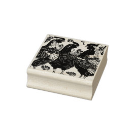 Drei französische Hühner im Stilausschnitt Gummistempel