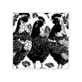 Drei französische Hühner im Stilausschnitt Gummistempel (Prägung)