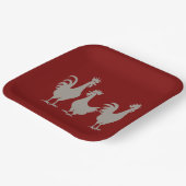 Drei französische Hühner im Stilstil 5 Pappteller (Gewinkelt)