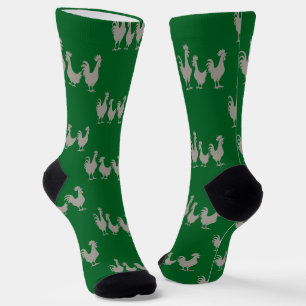 Drei französische Hühner im Stilstil 5 Socken