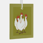 Drei französische Hühner Retro-Ausschneiden Mitte Ornament Aus Glas (Vorderseite Rechts)