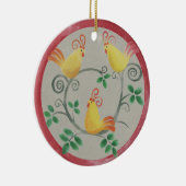 Drei französische Hühner Weihnachtsschmuck (Rechts)