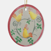 Drei französische Hühner Weihnachtsschmuck (Links)