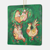 Drei französische Hühner Weihnachtsschmuck (Links)