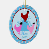 Drei französische Hühner - Zolljahr Keramik Ornament (Rechts)