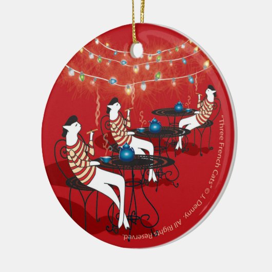 Drei französische Katzen... Keramikornament (Links)