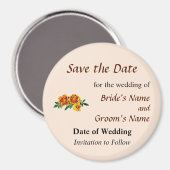 Drei französische Marigolds Save the Date Magnet (Vorderseite/Rückseite)