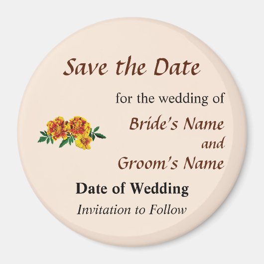 Drei französische Marigolds Save the Date Magnet (Vorne)