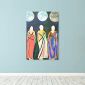 Drei Frauen, drei Mond Leinwanddruck (Insitu (Holzboden))