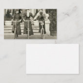 Drei Frauen mit Fahrrädern, Anfang der 1900er Visitenkarte (Vorne/Hinten)