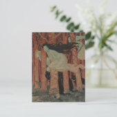Drei Frauen und drei Wölfe Eugène Grasset Postkarte (Stehend Vorderseite)