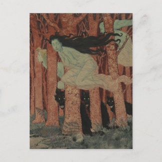 Drei Frauen und drei Wölfe Eugène Grasset Postkarte