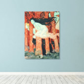 Drei Frauen und drei Wölfe (w/c) Leinwanddruck (Insitu (Holzboden))