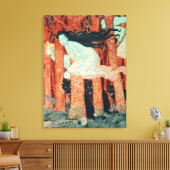 Drei Frauen und drei Wölfe (w/c) Leinwanddruck (Insitu (Wohnzimmer))