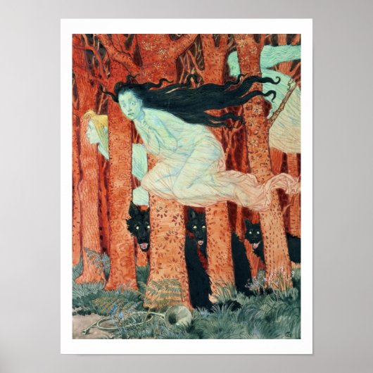 Drei Frauen und drei Wölfe (w/c) Poster (Vorne)