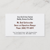 Drei Freund-Mastvieh Visitenkarte (Rückseite)