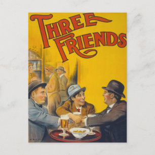 Drei Freunde Filmplakat Postkarte