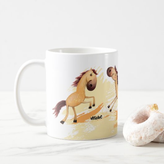 Drei Freunde Pony. Beste Freunde für immer. Kaffeetasse (Mit Donut)