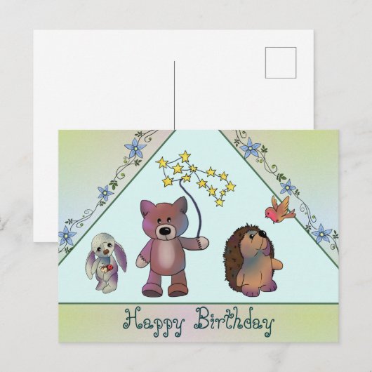 Drei Freunde Postkarte (Vorne/Hinten)