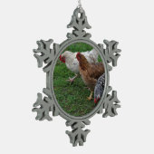 Drei Freunde Schneeflocken Zinn-Ornament (Links)