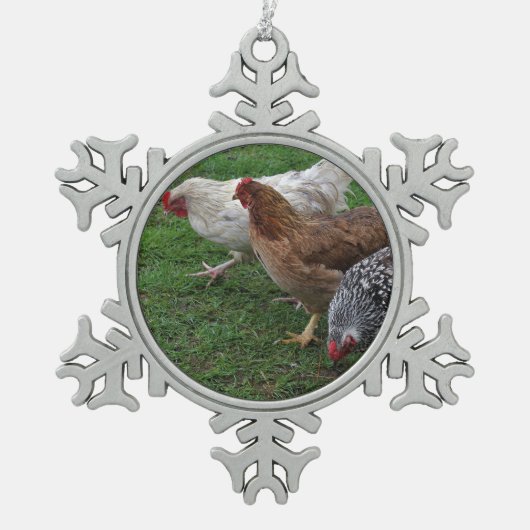 Drei Freunde Schneeflocken Zinn-Ornament (Vorderseite)
