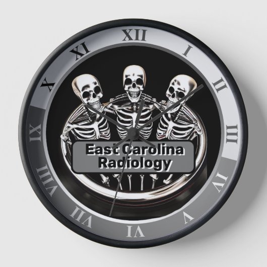 Drei freundliche Skelette Name Ihrer Abteilung Uhr (Vorderseite)