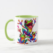 Drei fröhliche Frösche mit leuchtenden Farben Tasse (Links)