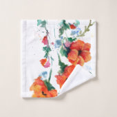 Drei fröhliche, langgestampfte rote Pflaumen 2 Badhandtuch Set (Waschlappen)