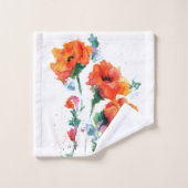 Drei fröhliche, langgestampfte rote Pflaumen 2 Badhandtuch Set (Waschlappen)