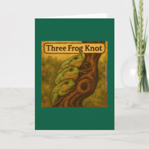Drei-Frosch-Knoten – Whimsische Amphibien-Wortspie Karte