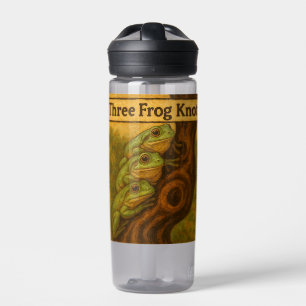 Drei-Frosch-Knoten – Whimsische Amphibien-Wortspie Trinkflasche