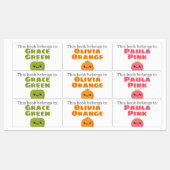 Drei Fruchtkids buchen Labels Etiketten (Blatt)