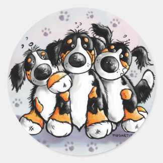 Drei Funny Bernese Mountain Hunde Sticker
