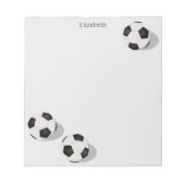 drei Fußballbälle personalisierte Sportarten Notizblock (Vorderseite)