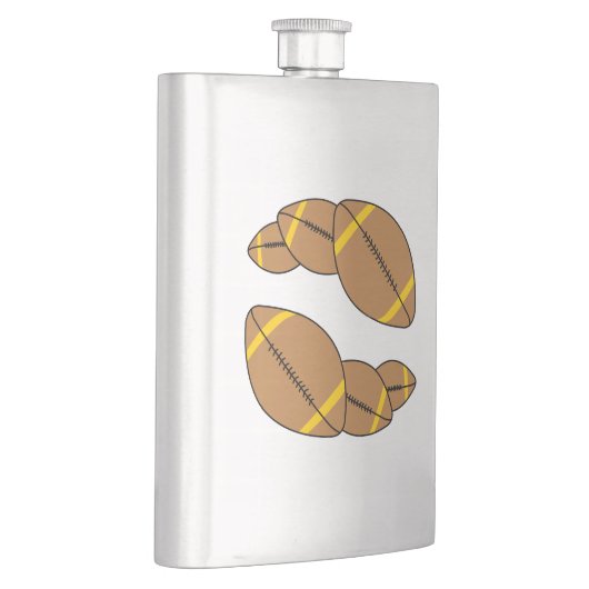 Drei Fußbälle Flachmann (Rechts)