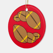 Drei Fußbälle Keramik Ornament (Links)