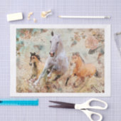 Drei galoppierende Wildpferde Seidenpapier (Handwerk)