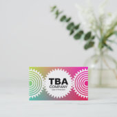 Drei Gänge v3 - Gradient Y,M,B,R, Visitenkarte (Stehend Vorderseite)